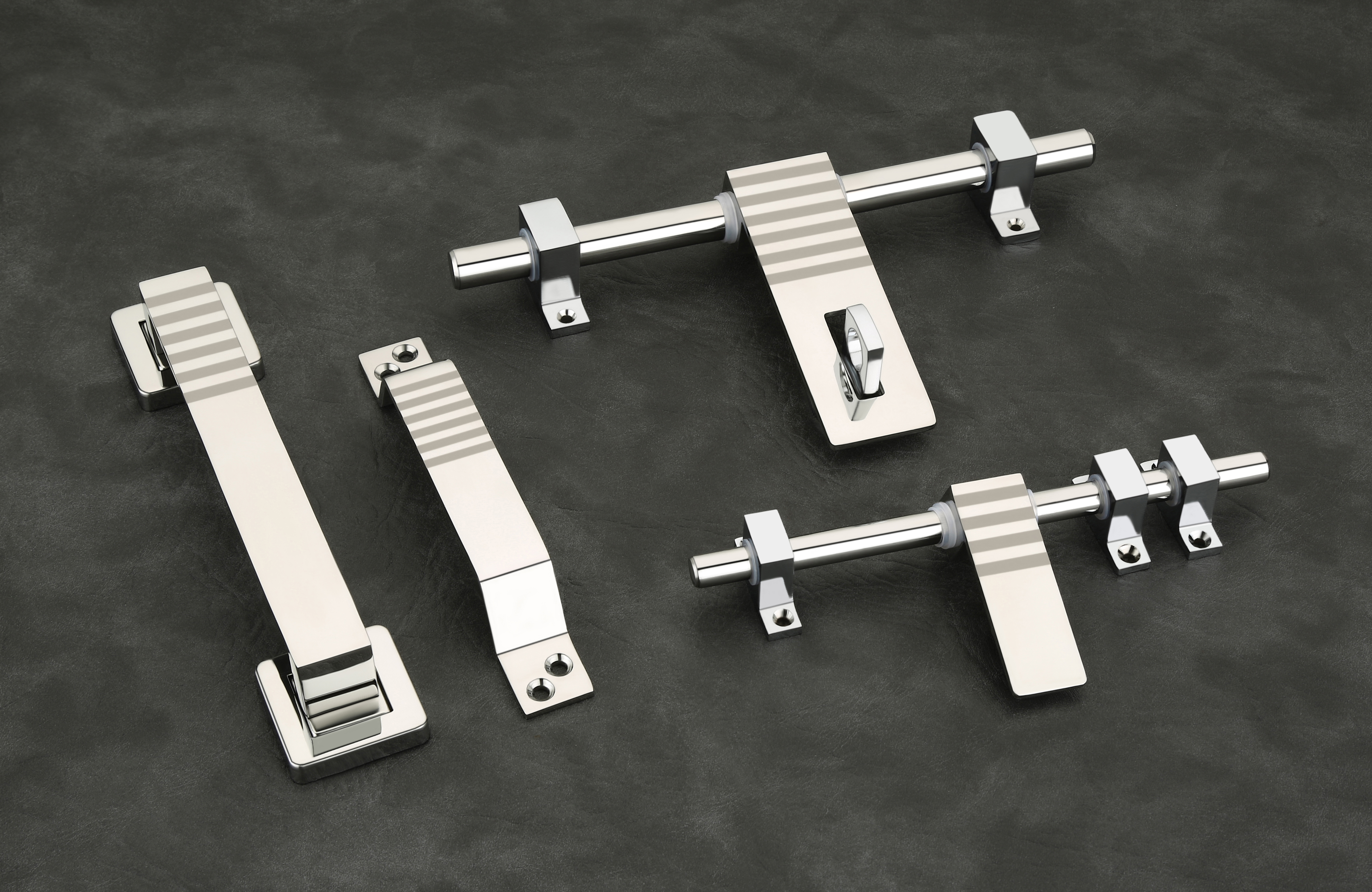 Stainless Steel Stripe Tower Bolt & Handle Set